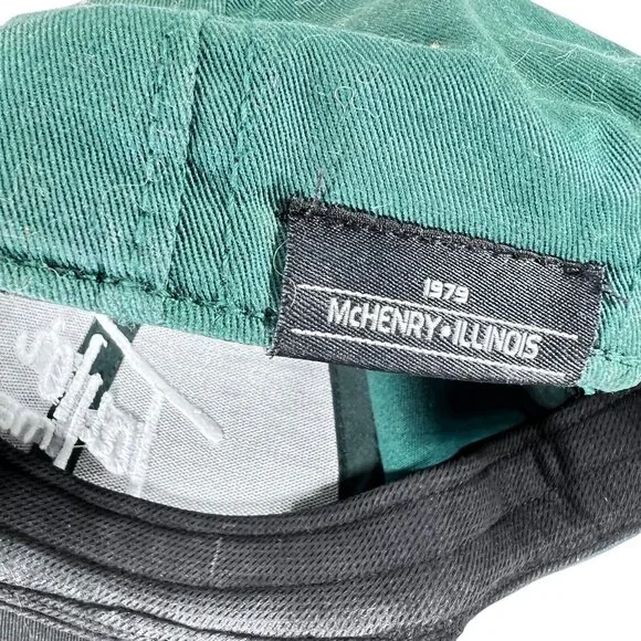 Taylor Made Golf Hat McHenry Illinois 1979 Green Spellout Strapback Baseball Cap - Picture 5 of 8